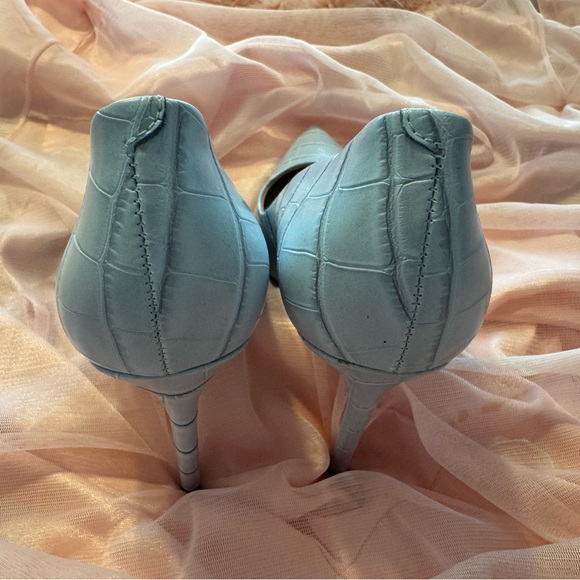 Steve Madden Light Blue Croc-Embossed Heels - Picture 3 of 8